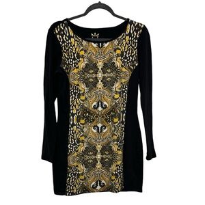 Nicki Minaj Junior Mini Dress Size L Chain Long Sleeve Party Boat Neck